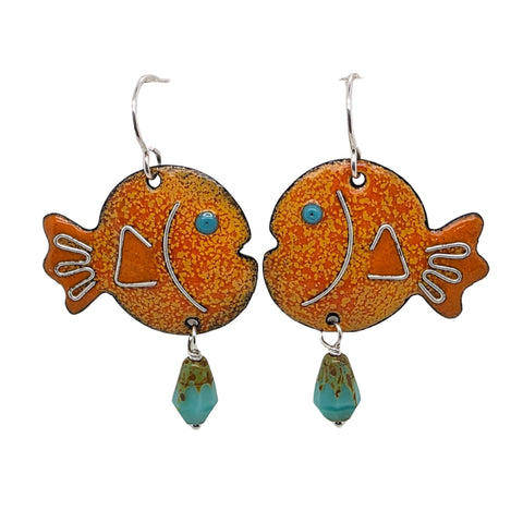 Goldfish with Dangles Earrings