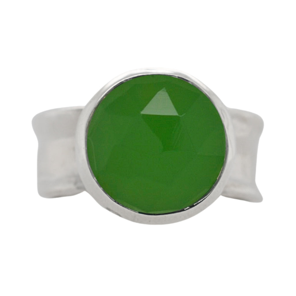 Green Chalcedony Crystal Cove Ring