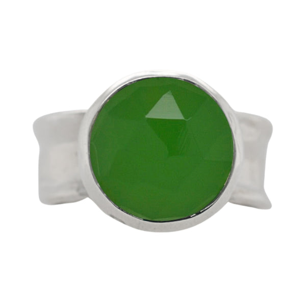 Green Chalcedony Crystal Cove Ring