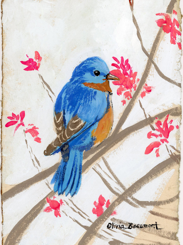 Happy Day Blue Bird Print