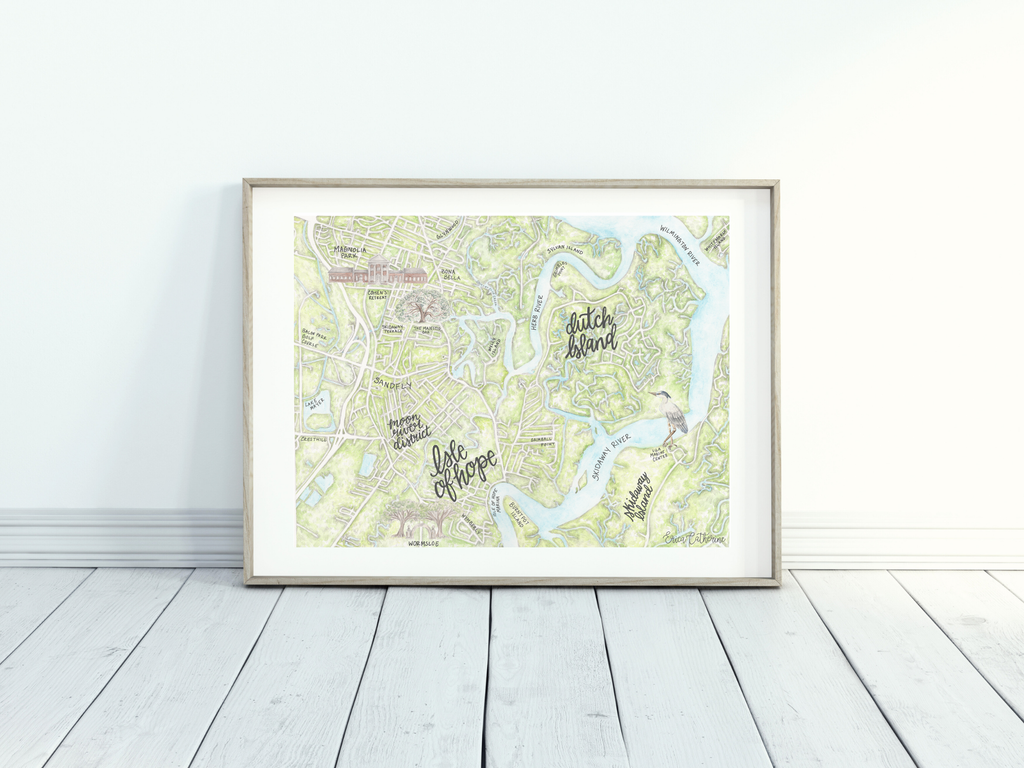 Isle of Hope and Dutch Island Map Print