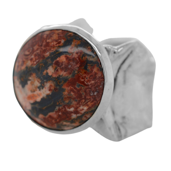 Jasper Round Ripple Ring