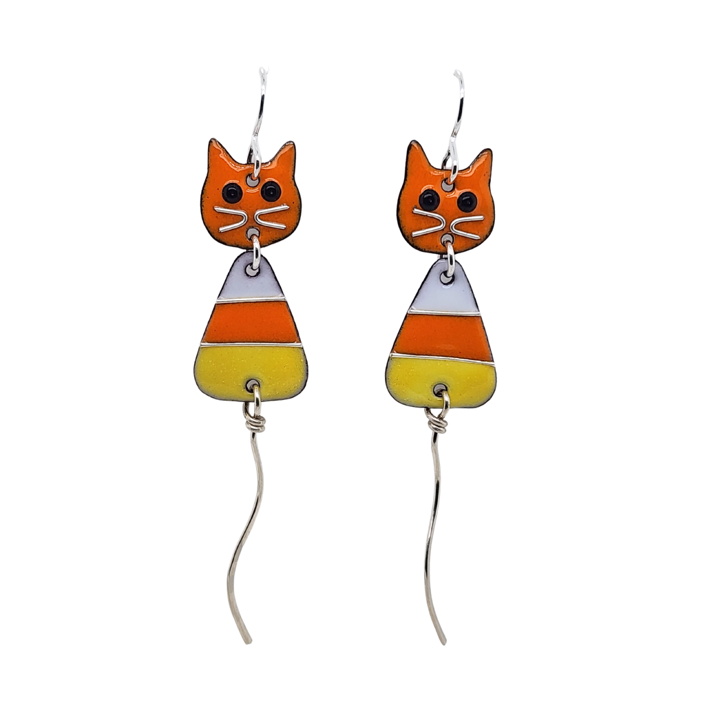 Candycorn Cat Earrings