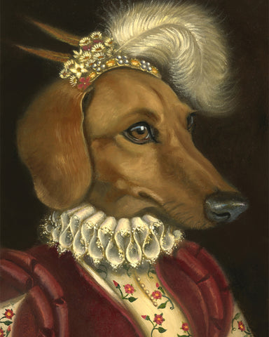 Lady Scarlet Dachshund Print