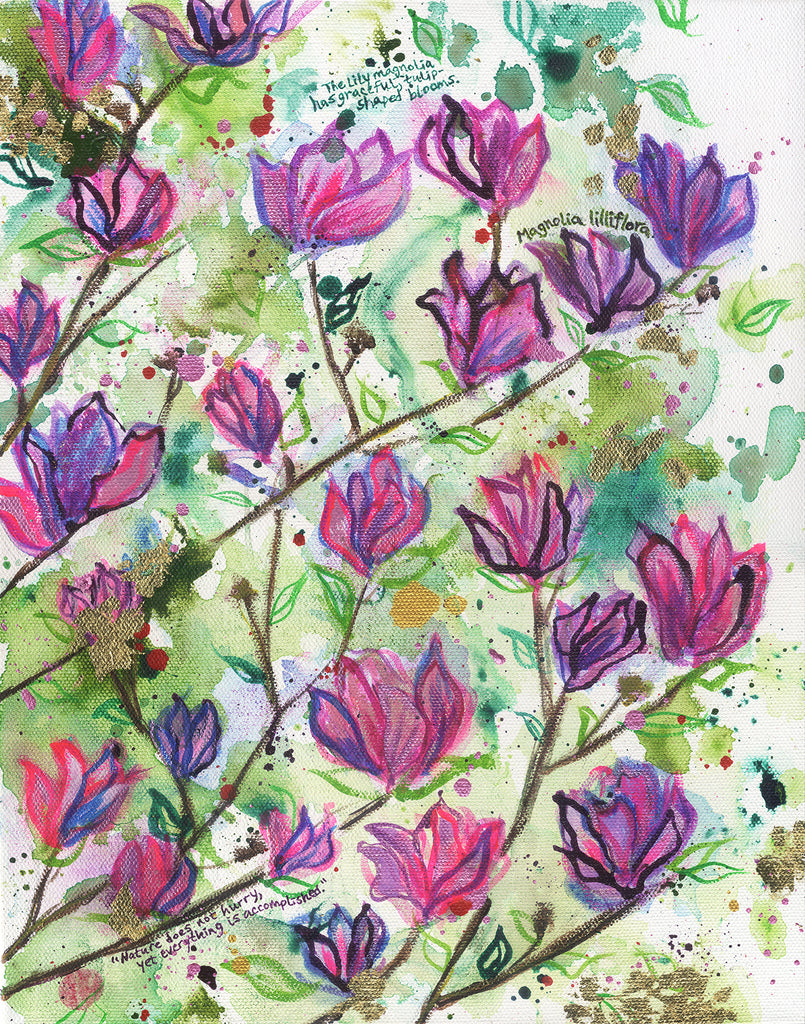 Lao Tzu (lily magnolias) - Original Painting