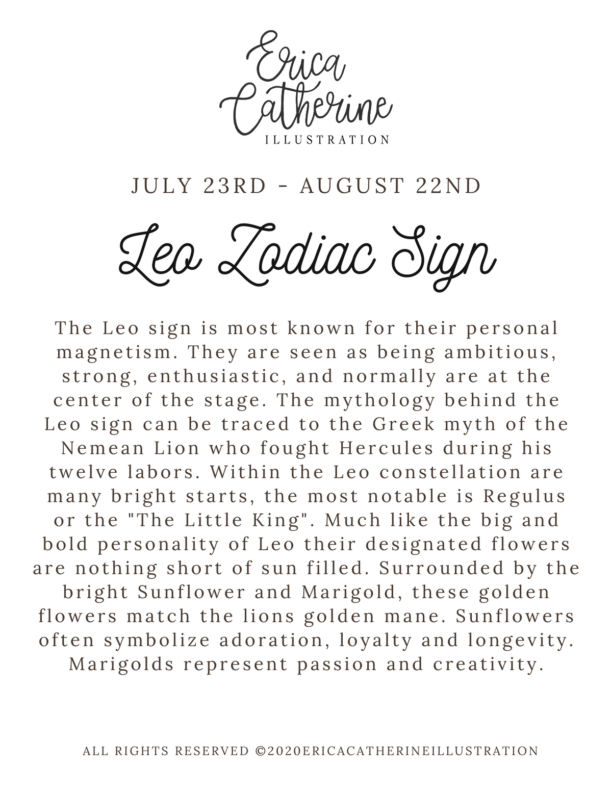 Leo Zodiac Sign Print