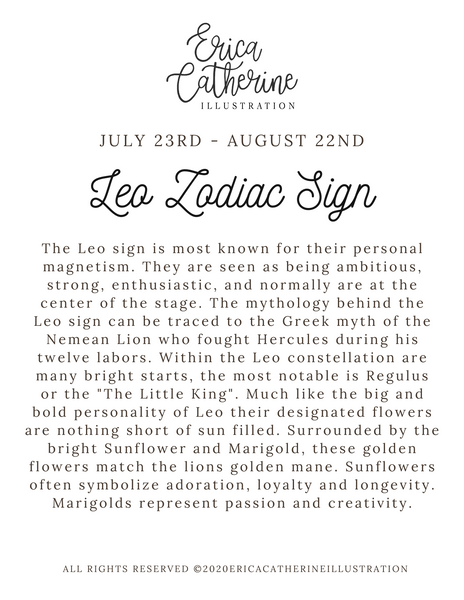 Leo Zodiac Sign Print