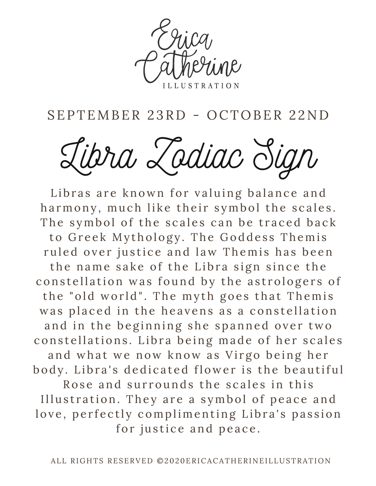 Libra Zodiac Sign Print