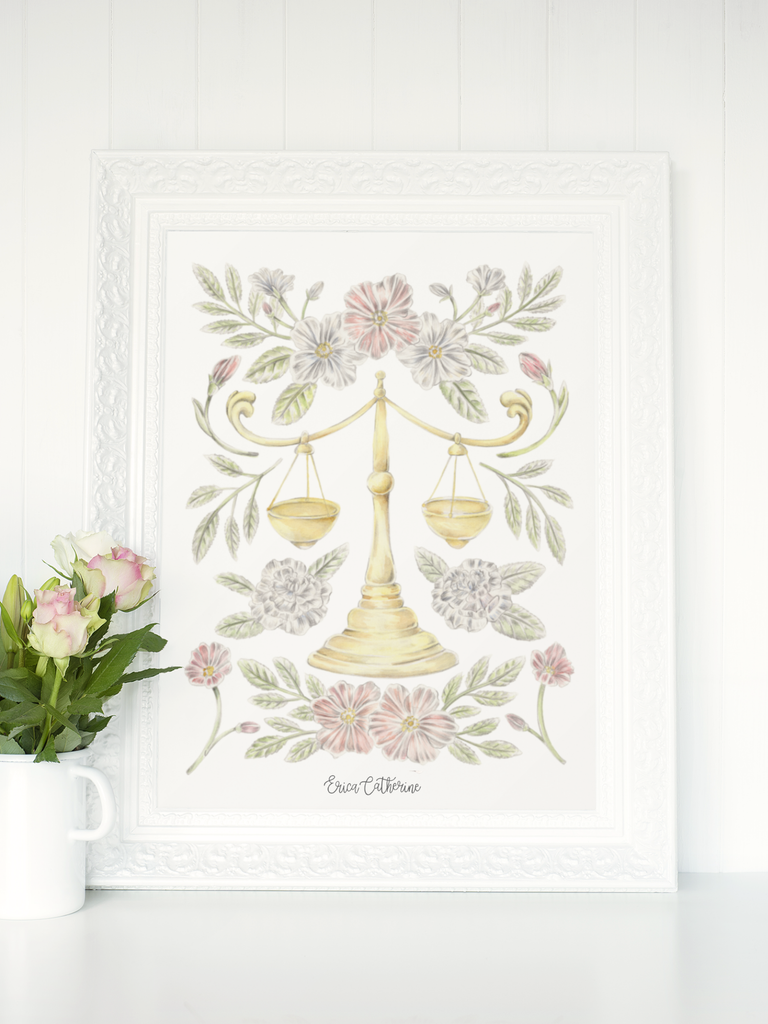 Libra Zodiac Sign Print