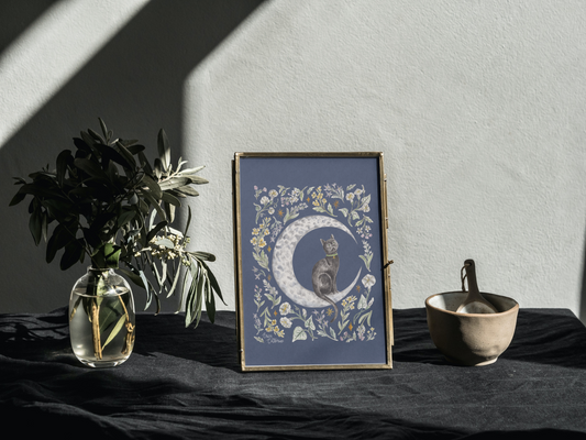 Luna the Black Cat Print