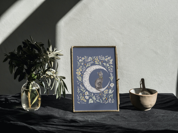 Luna the Black Cat Print