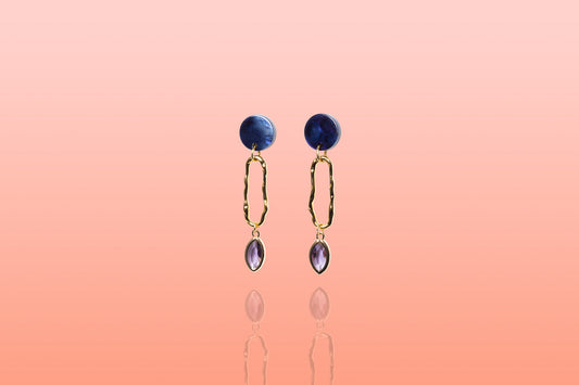Marina Deep Blue Oval Hoops