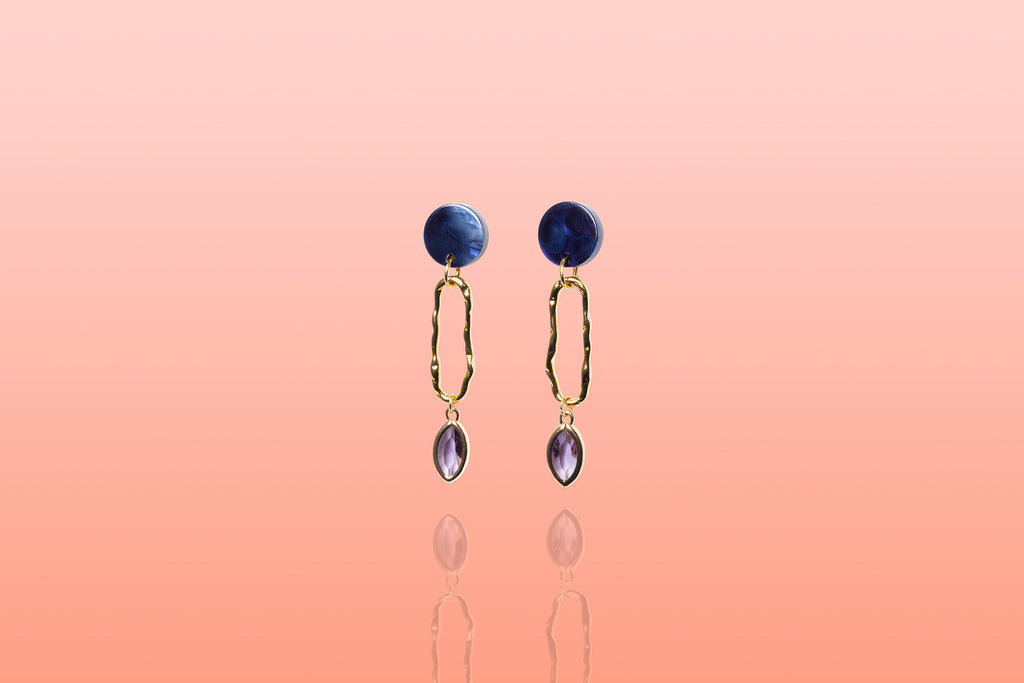 Marina Deep Blue Oval Hoops