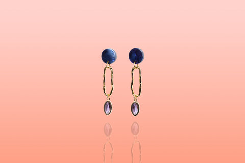 Marina Deep Blue Oval Hoops