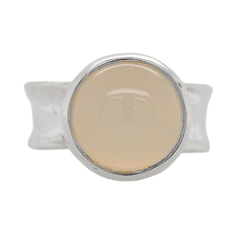 Milky Quartz Crystal Cove Ring