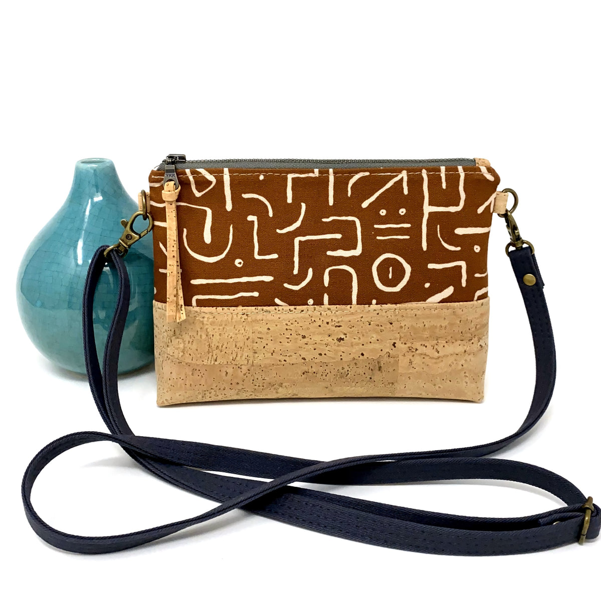 Mini Crossbody, Fabric & Cork