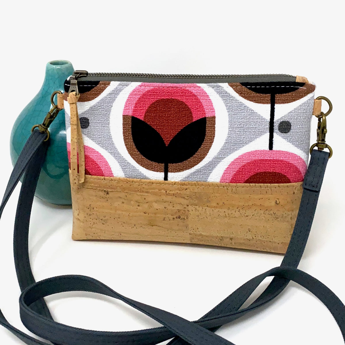 Mini Crossbody, Fabric & Cork