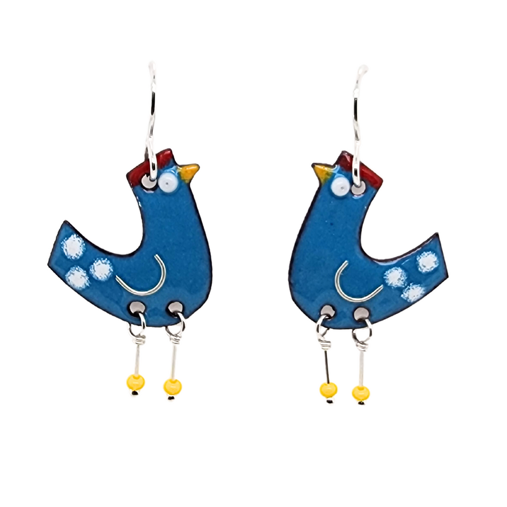 whimsical chicken earrings