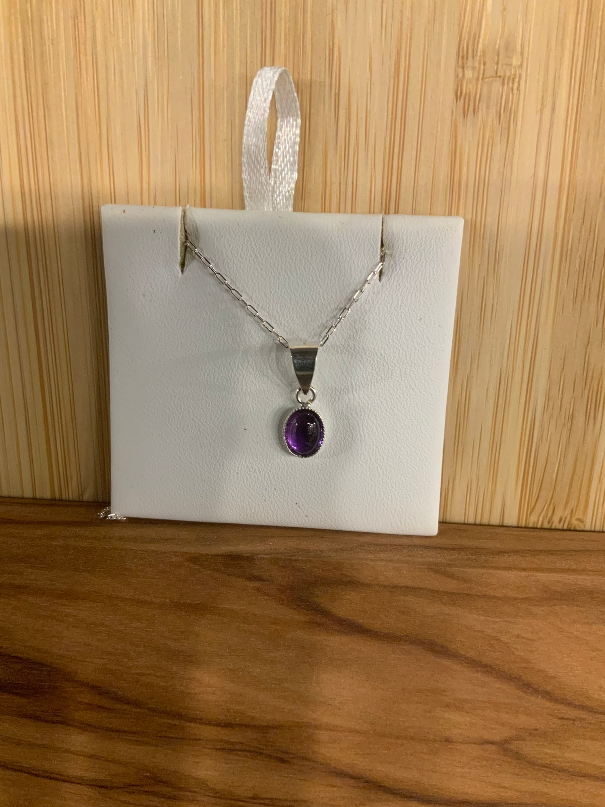 Necklace Amethyst, SS Chain
