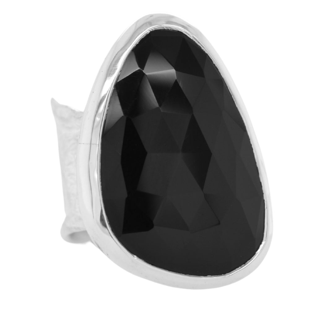 Onyx Freeform Ripple Ring