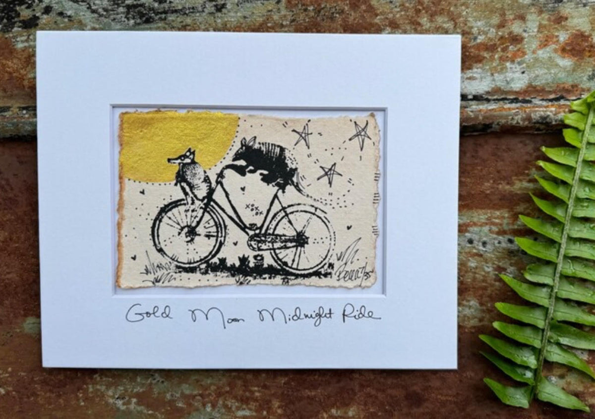 Original Gold Moon Midnight Ride Eight by Ten"