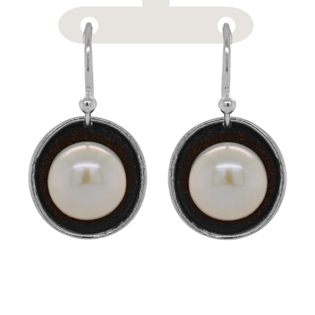 Pearl Earrings with Patina