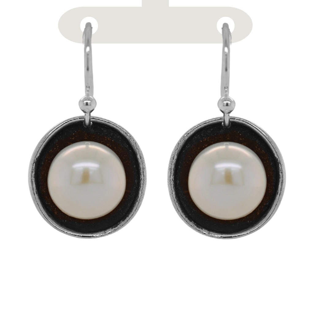 Pearl Earrings with Patina