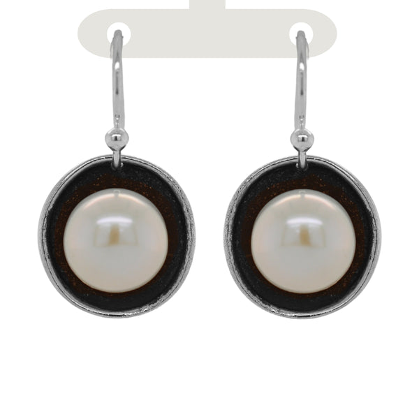Pearl Earrings with Patina