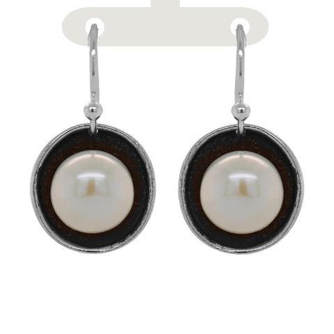 Pearl Earrings with Patina