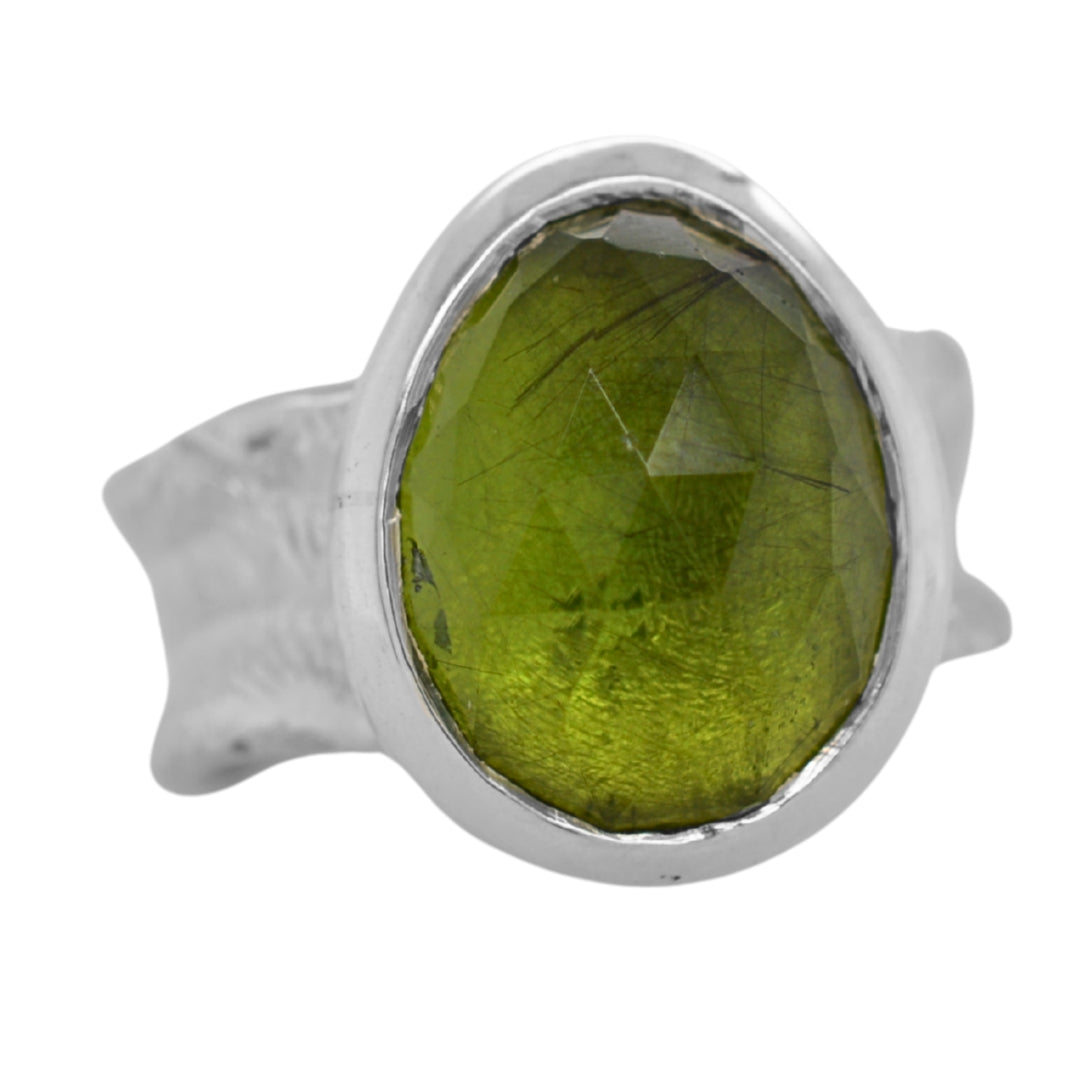 Peridot Freeform Ripple Ring