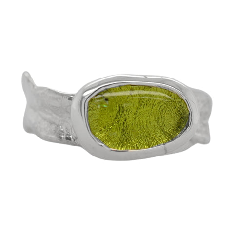 Peridot Freeform Ripple Ring