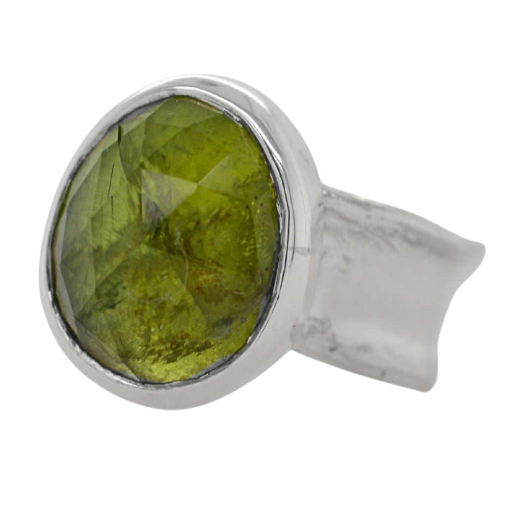 Peridot Freeform Ripple Ring