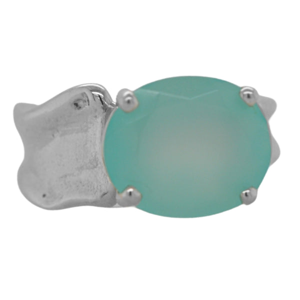 Peru Chalcedony Sunlit Path Ring