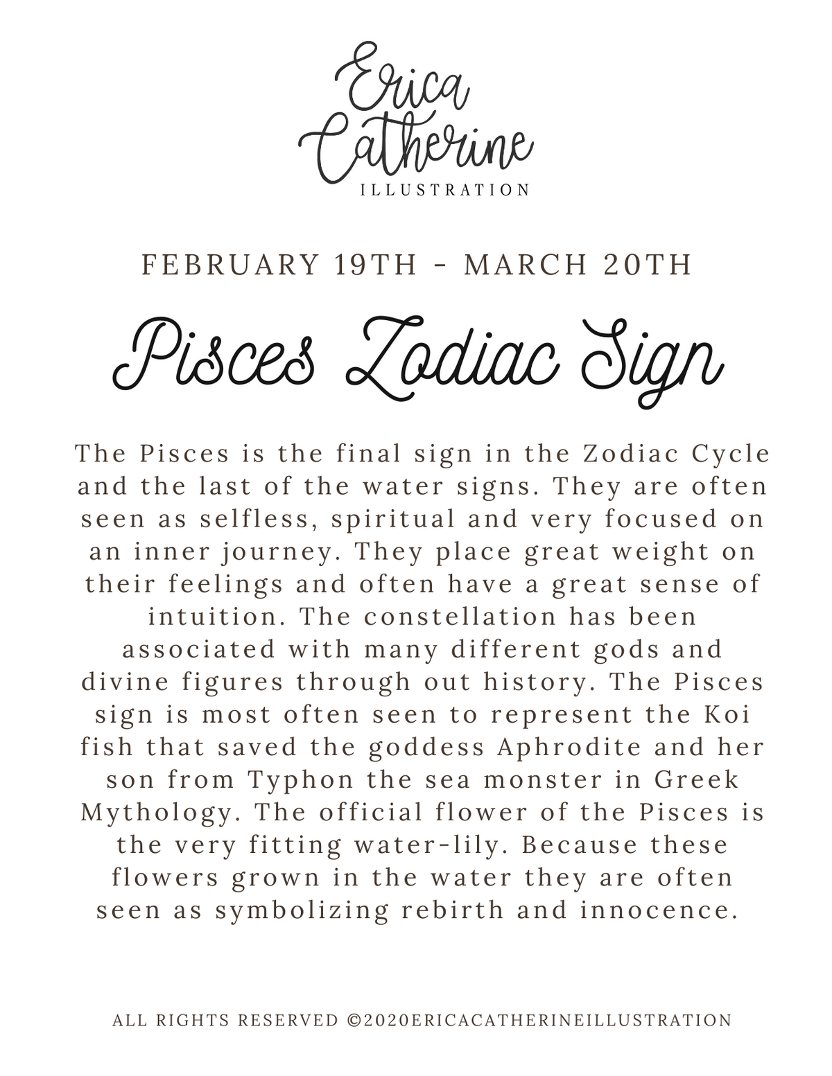 Pisces Zodiac Sign Print