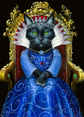 Queen Pookie Queen Cat Print