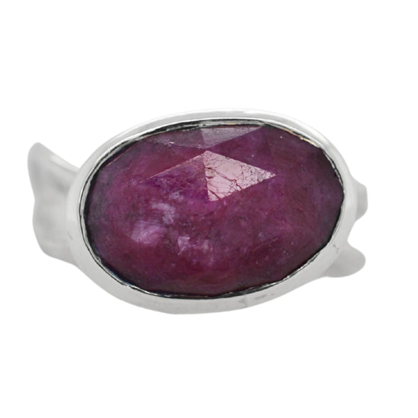 Ruby Oval Ripple Ring