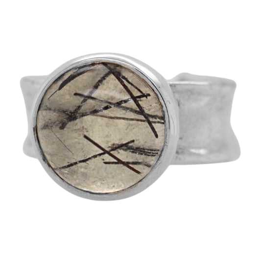 Rutilated Quartz Crystal Cove Ring