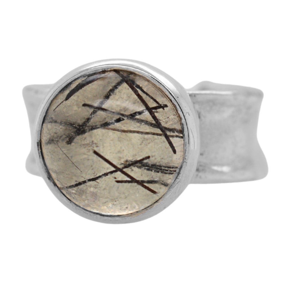 Rutilated Quartz Crystal Cove Ring