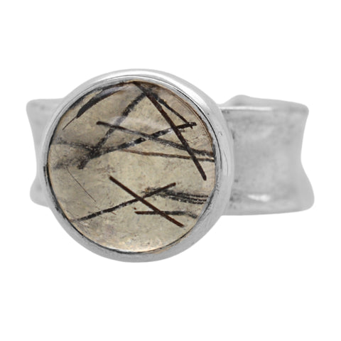 Rutilated Quartz Crystal Cove Ring