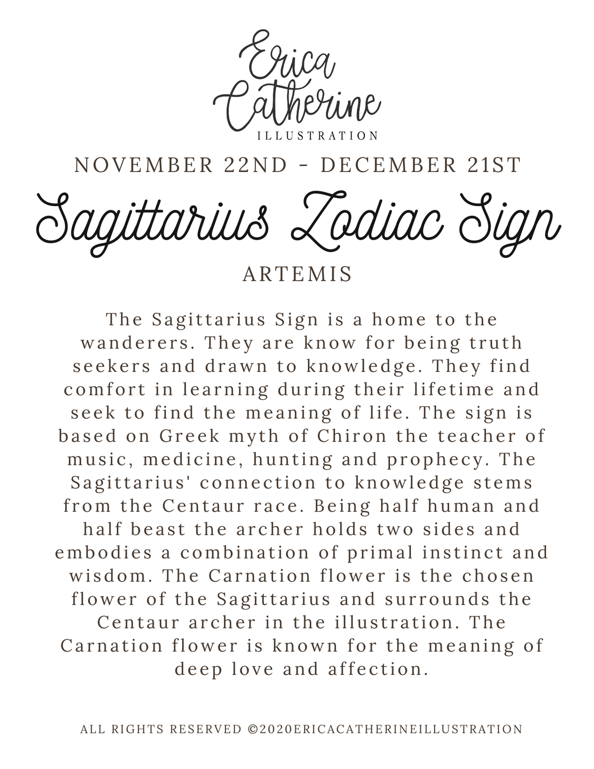 Sagittarius Zodiac Sign Print