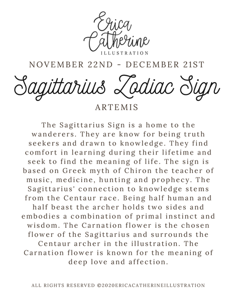 Sagittarius Zodiac Sign Print