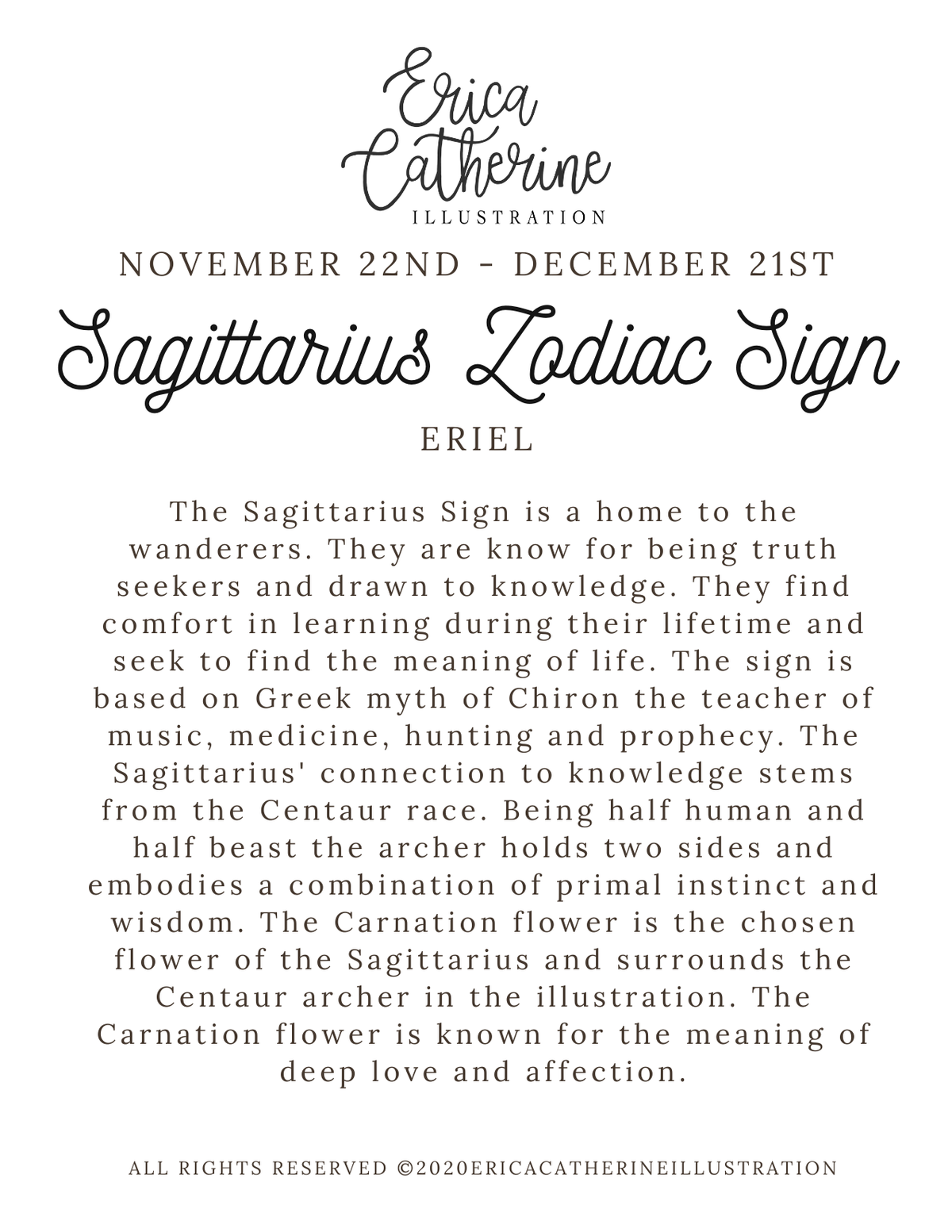 Sagittarius Zodiac Sign Print