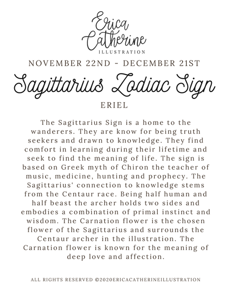 Sagittarius Zodiac Sign Print