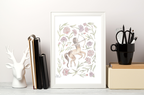 Sagittarius Zodiac Sign Print by Erica Catherine Gallery 209