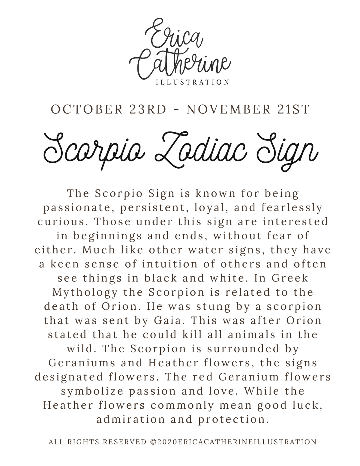Scorpio Zodiac Sign Print