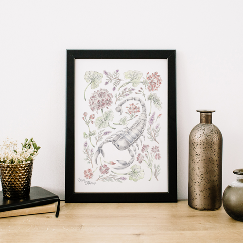 Scorpio Zodiac Sign Print by Erica Catherine Gallery 209