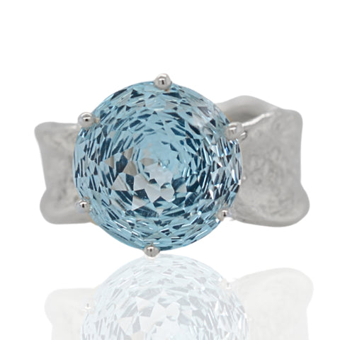 Sky Blue Topaz Lily Burst Ring