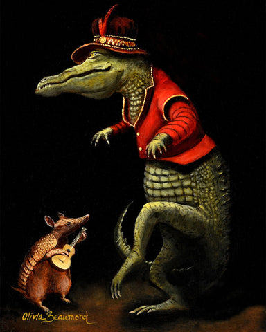 Southern Night Alligator Print