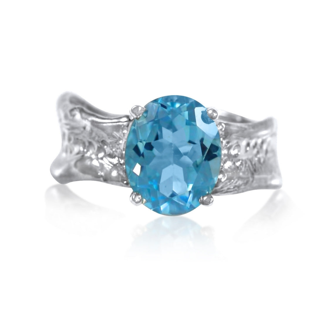 Swiss Blue Topaz Moonlit Path Ring