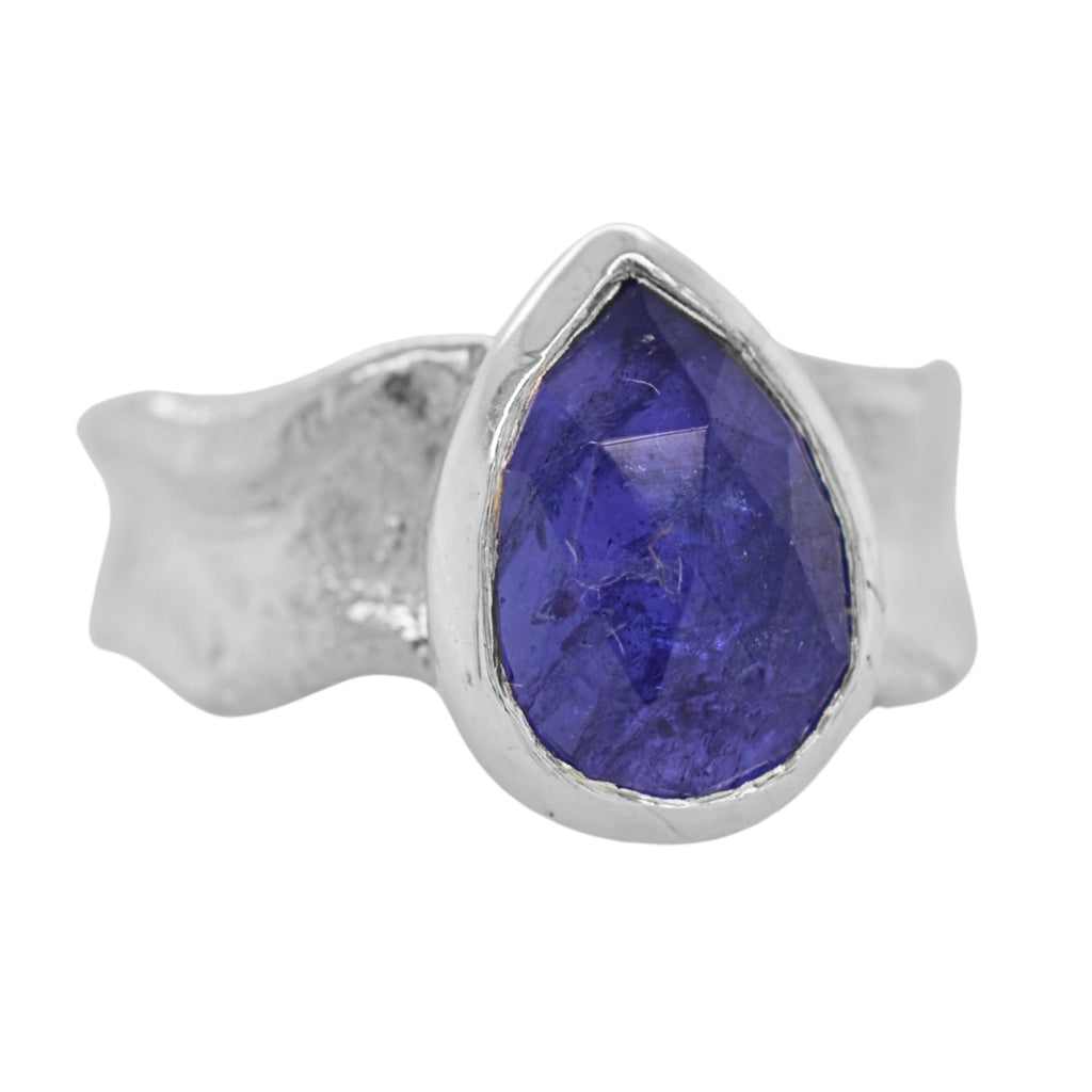 Tanzanite Teardrop Ripple Ring